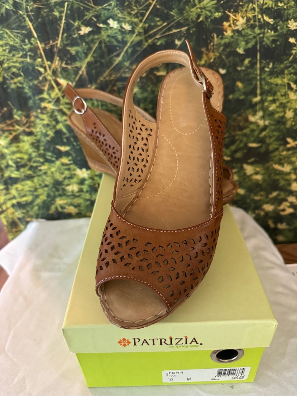 Patrizia by Spring Step Women’s Wedge Sandals 10 M or 41 Tan